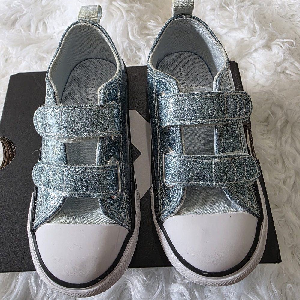 Converse Blue Sneakers with Velcro Straps